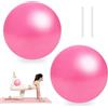 Ycaaeo 2 Pezzi Rosa Palla Fitness, 25CM Soft Palla Pilates, Anti Scoppio Fitball con Cannuccia Gonfiabile, Adatto Yoga, Pilates, Fitness ed Esercizi di Equilibrio