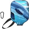 CNTDBU Winter the Dolphin - Custodia in neoprene con tasca a rete, moschettone per borsa da palestra