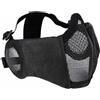Ameble Maschera Pieghevole per Softair a Mezza Faccia con Protezione per Le Orecchie Regolabile per Caccia, tiro con Paintball - Nera