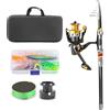 Genérico Combo di canna e mulinello, kit telescopico per surf, trota, escursionismo, lago, attrezzatura per barca, kayak, molla, fiume, campeggio, viaggio portatile