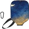 CNTDBU Crescent Moon Stars - Custodia per pagaia in neoprene con tasca a rete, moschettone per borsa da palestra