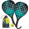 #DoYourFitness #DoYourSports Set di racchette da padel | Racchette da padel e set iniziale, 2 racchette leggere per il padel con palla e rete | Impugnatura antiscivolo, ideale per l'allenamento e il tempo libero