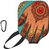 CNTDBU Custodia per pagaia in neoprene con stampa henné, con tasca in rete, moschettone per borsa da palestra