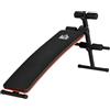 HOMCOM Panca per Addominali Multifunzione 47x139x51-69cm Nero e Rosso | Pieghevole e Regolabile, Panca Pesi da Palestra, Schienale Imbottito
