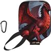 CNTDBU Red Dragon Pattern Pickleball Paddle Cover-Neoprene Paddle Case con Mesh Pocket, Moschettone per Borsa da Palestra