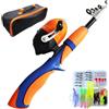 Monwssoe Combo Spinning, Attrezzatura da Pesca per Bambini, Canna da Pesca Telescopica e Mulinello da 4 Pezzi Combo con Scatola per Attrezzatura e Borsa Portatile, Kit per Principianti per Giovani, Leggero