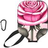 CNTDBU Custodia per pagaia in neoprene con tasca a rete, moschettone per borsa da palestra, motivo rose rosa