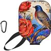 CNTDBU Custodia per pagaia con rose e uccellini, in neoprene, con tasca in rete, moschettone per borsa da palestra