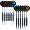Wolftop Confezione da 12 Freccette con Punta Morbida 17 Grams con Asta in Alluminio e 4 Style voli + Extra 36 pz Punte per Freccette, 12-Pack