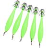Ldbuejiaja 5 esche artificiali dure per calamari, 9,5 cm, ami luminosi per gamberetti d'acqua salata, jigs, attrezzatura da pesca in acqua salata