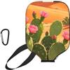 CNTDBU Green Cactus Art - Custodia per pagaia in neoprene con tasca a rete, moschettone per borsa da palestra