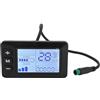 Denash Display LCD per Bici Elettrica, Connettore a Prova di Pioggia a 5 Nuclei, Regolazione Precisa della velocità per Scooter Elettrico, Schermo del Pannello con Misuratore di velocità, ABS