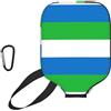 CNTDBU Custodia per pagaia con bandiera della Sierra Leone, in neoprene, con tasca in rete, moschettone per borsa da palestra