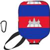 CNTDBU Custodia per pagaia con bandiera della Cambogia, in neoprene, con tasca in rete, moschettone per borsa da palestra