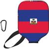 CNTDBU Custodia per pagaia con bandiera haitiana, in neoprene, con tasca in rete, moschettone per borsa da palestra