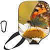 CNTDBU Custodia per pagaia con crisantemi e farfalle, in neoprene, con tasca in rete, moschettone per borsa da palestra