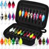 SERIONR Esche Artificiali Spinning,18 Pezzi Cucchiaini da Pesca Esche,Cucchiaini Pesca da 2,5 g/3,5 g/5 g,Esche da Pesca con Borsa Portatile per Trota,Persico,Luccio