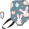 CNTDBU Custodia per pagaia in neoprene con tasca in rete, moschettone per borsa da palestra con coniglietto carino, motivo cartone animato