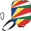 CNTDBU Custodia in neoprene con bandiera delle Seychelles, con tasca in rete, moschettone per borsa da palestra