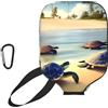 CNTDBU Turtles on the Beach - Custodia in neoprene con tasca in rete, moschettone per borsa da palestra