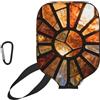 CNTDBU Custodia per pagaia in neoprene con finestra in vetro colorato, con tasca in rete, moschettone per borsa da palestra