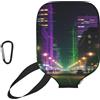 CNTDBU Color Channel - Custodia per pagaia da pickleball, in neoprene, con tasca in rete, moschettone per borsa da palestra