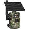 Monwssoe Telecamere da Caccia, Fotocamera da Caccia Solare, Telecamera da Wireless con connettività 4G per e Fauna Selvatica, Telecamere di Sicurezza ad energia Solare con Visione Notturna e Arc