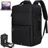 IGOLUMON Zaino da Viaggio Grande Porta PC 17,3 Pollici 40L Impermeabile per Uomo Donna Scuola Bagaglio a Mano Borsa Cabina Viaggio Nero
