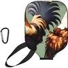 CNTDBU Custodia per pagaia con gallo e pollo, in neoprene, con tasca in rete, moschettone per borsa da palestra