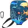 CNTDBU Blue Underwater World of Fish - Custodia per pagaia in neoprene con tasca a rete, moschettone per borsa da palestra