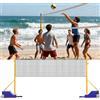 Generic Set di pali regolabili per badminton e pallavolo, altezza netta da 1,6-2,1 m, include rete da badminton da 6,1 m e rete da pallavolo da 7,1 m, per giochi all'aperto