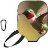 CNTDBU Custodia per pagaia in neoprene con tasca a rete, moschettone per borsa da palestra con colibrì e fiori