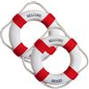 Ngbbby Anello Salvagente 2 Pezzi Anello di Sicurezza per Piscina da 8 Pollici con Corda Perimetrale Dispositivo di Galleggiamento Portatile Leggero Lanciabile Decorazione Mediterranea per Piscina Lago Fiume