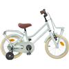 QUAHEAS Bicicletta per bambini da 12 pollici, bianca, con telaio in acciaio e pneumatici in gomma, per 2-4 anni, 9,5 kg, leggera due ruote con parafango, campanello, cavalletto, catarifrangenti, per