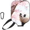 CNTDBU Custodia per pagaia in neoprene con tasca a rete e moschettone per borsa da palestra con panda, fiori di ciliegio