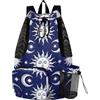 GuoChe Zaino da trekking con coulisse, per sport, palestra, con tasche interne, impermeabile, sole, luna, celeste