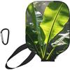 CNTDBU Custodia per pagaia in neoprene con tasca a rete, moschettone per borsa da palestra, motivo foglia di banana, colore: verde