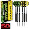 Red Dragon Strata Game On Darts Set - 20 Gram Black Steel Tip Darts with flights and shafts (stems)