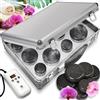SereneLife Kit Massaggio con Pietre Calde, Sistema Portatile di Terapia con Pietre Riscaldate, Controllo Digitale Temperatura, 12 Pietre in Basalto Incluse, Installazione Semplice