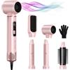 AVENHO 5 in 1 LCD Spazzola Asciugacapelli Airstyler, Arricciacapelli Automatico, Spazzola Lisciante, Volumizzante, Adatto a Tutti i Tipi di Capelli - Rose