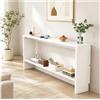Zynivol Tavolo Consolle da Ingresso Moderno, Consolle Dietro Divano in Legno, Risparmia spazio, per Corridoio/Ingresso/Veranda/Balcone/Soggiorno, Bianco-A, 150×10×69cm