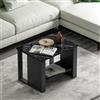 Homidea Boss tavolino - Moderno tavolino da salotto con ripiano, 60×45×43,6 cm (Tavolino antracite-nero in marmo Boss)
