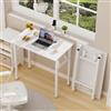 PIPIPOXER Scrivania pieghevole 80 x 50 x 76 cm, scrivania pieghevole per computer portatile, per ufficio, ufficio, piccolo tavolo da ufficio pieghevole con montaggio rapido, bianco