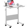 AuraCraft Tavolo per computer portatile con ruote, altezza regolabile 71 - 90 cm, scrivania piccola, scrivania per computer, supporto per computer portatile, tavolo per la pulizia, per letto e divano