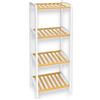 KORAT - Scaffale Bagno 4 Ripiani in Metallo e Bambù, Mensola Salvaspazio Stretta, Mobile Multiuso per Cucina, Lavanderia e Soggiorno, Design Moderno Resistente, 35x30x100 cm