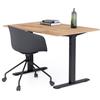 Mobili Fiver, Scrivania Fissa Clara 120x80 Rovere Rustico con Gambe Nere, Nobilitato/Alluminio/Acciaio, Scrivania moderna per Ufficio