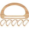 TOMETURE 6 Manici per Borse all'Uncinetto - Manici di Ricambio in Legno a Forma di D per la creazione di Borse Fai da Te, Accessori per da Spiaggia e progetti di Cucito. Dimensioni: 6x3 Pollici.