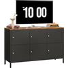 Sightlife Armadietto in metallo per comodi, camera da letto, armadio, multiuso, credenza da cucina, armadietto TV, armadio, comò, nero, 120 x 40 x 76 cm