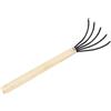 Gucagle Rastrello da giardino a mano 5 denti in acciaio Manico in legno Design ergonomico Coltivatore ad artiglio per coltivare l'allentamento del terreno Piantare fiori Verdure (Manico lungo)