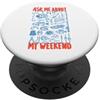 Grandio Design Fishing And Fisherman Gif Divertente Pesca Papà Chiedimi Di Mio Weekend Pesce Schizzo PopSockets PopGrip Adesivo
